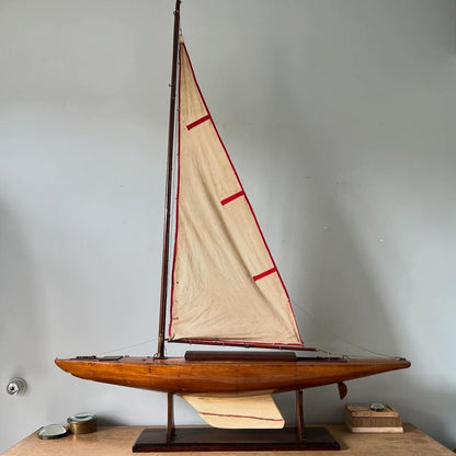 Large Sailboat Model on Base