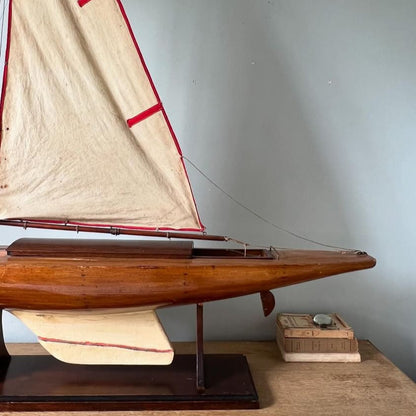 Large Sailboat Model on Base