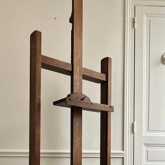 19th Century Pine and Walnut Easel/Rack and Pinion System