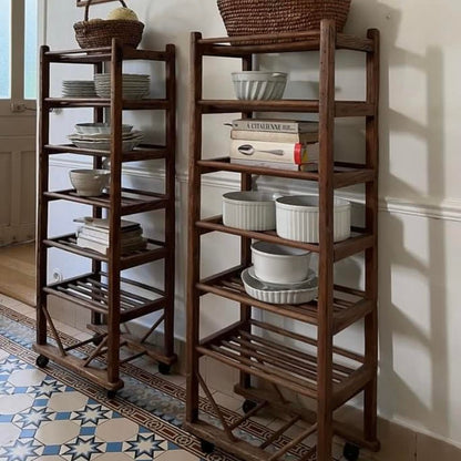 Pair of Bakery Shelves with Original Wheels