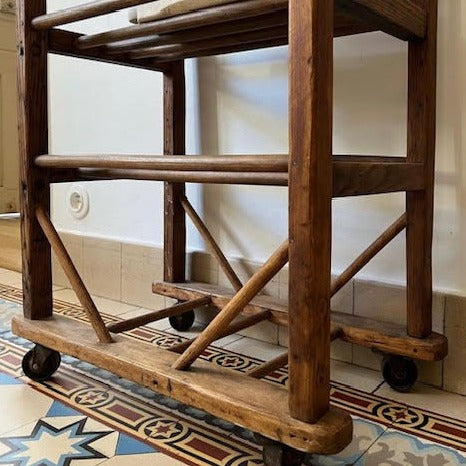 Pair of Bakery Shelves with Original Wheels