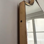 Frameless Shield Shaped Mirror with Brass Edge (Silver Mirror)