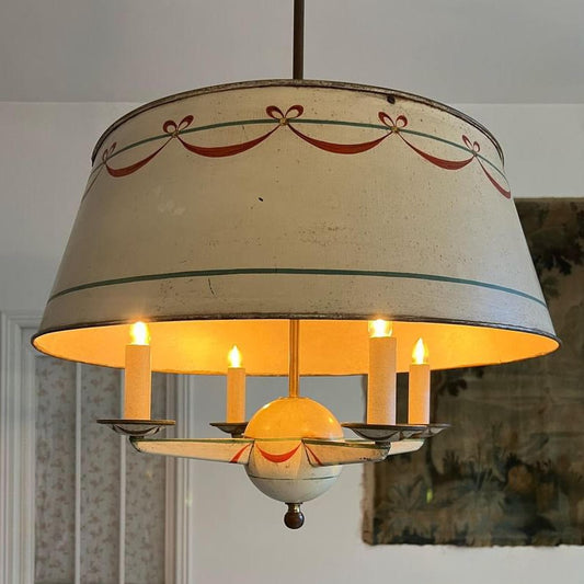 Directoire Style Pendant Lamp in Painted Metal