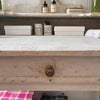Pine Bathroom Table with Original Light Grey Paint