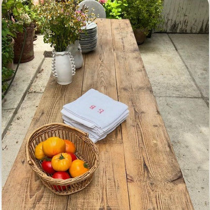 1920 Large Pine Table with Metal Elements from a Painter's Workshop