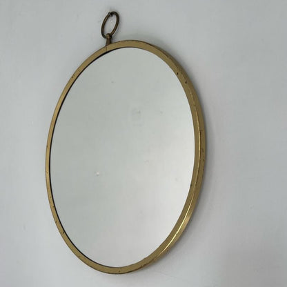 Round Gilt Metal Mirror