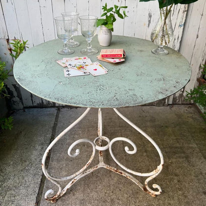 19th Century Cast Iron and Metal Garden Table