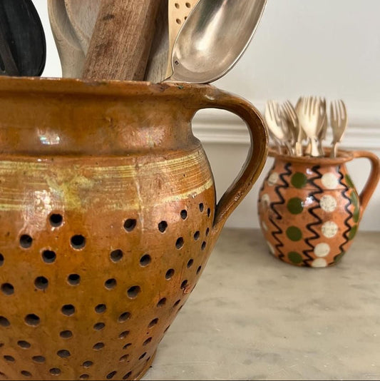 Pierced Ochre Earthenware Pot