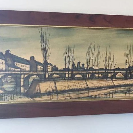 Framed Painting View of Notre Dame from the Seine in Paris