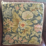 Two Tapestry Pillow Covers with Vintage Fabric on Back
