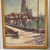 Large Framed Oil on Canvas - Town of Albi  Signed by artist