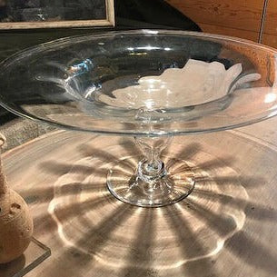 Handblown Glass Bowl on Pedestal