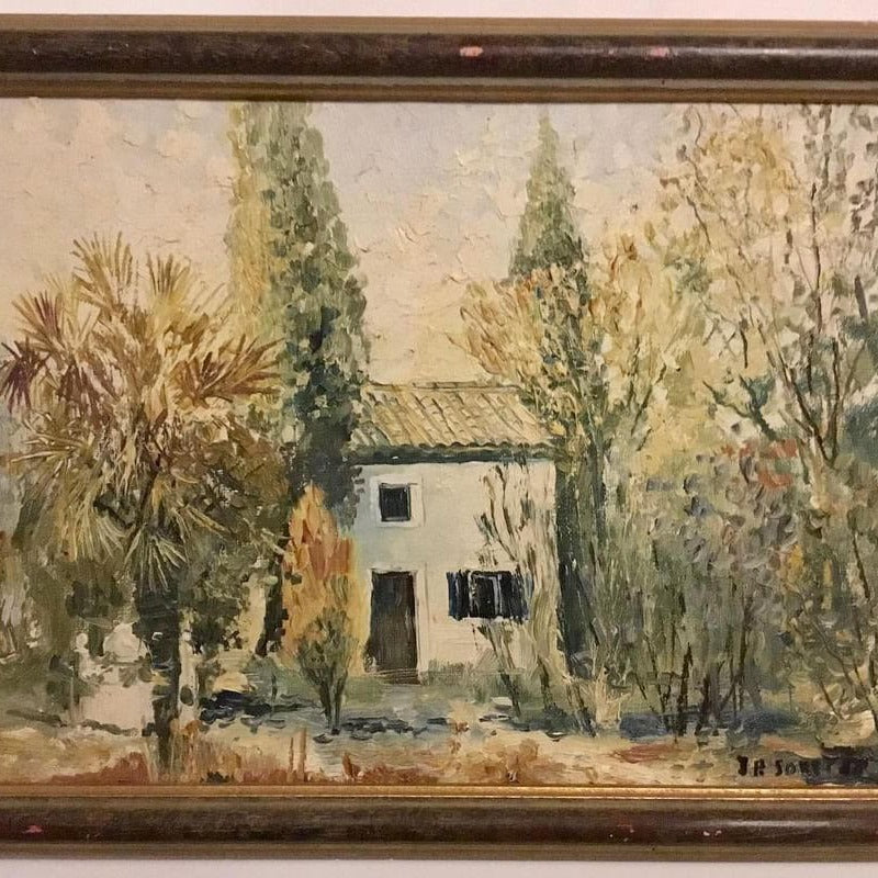 Framed Oil on Board - House in Provence, Signed by J. Paul Sorry