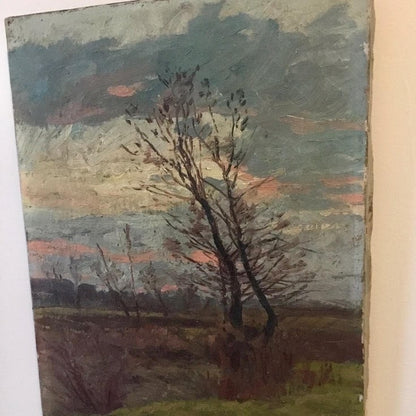 Unframed Oil on Canvas, Lyon Landscape