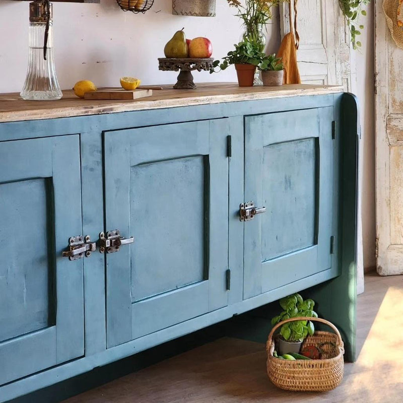 Painted Blue Enfilade with Pine Top