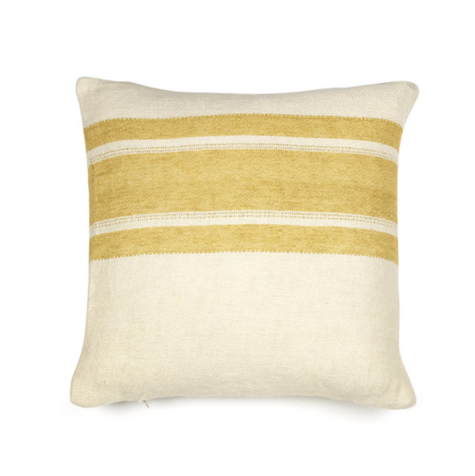 Libeco Mustard Stripe Linen Throw Pillow