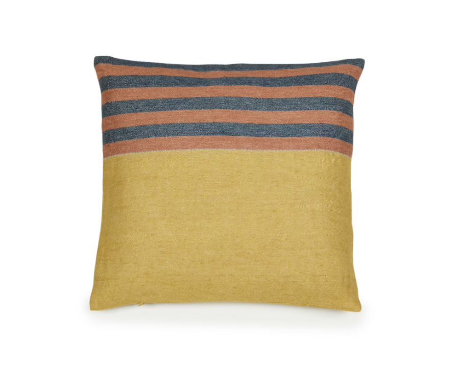 Libeco Red Earth Stripe Linen Throw Pillow