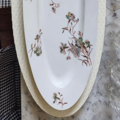 White Fish Platter with Sparsely Scattered Flowers