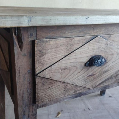 Side Table with Two Diamond Drawers