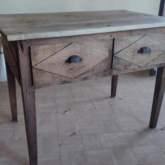 Side Table with Two Diamond Drawers