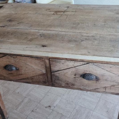 Side Table with Two Diamond Drawers