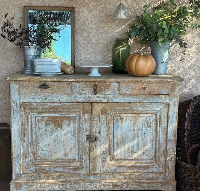 French Buffet with Light Blue Paint