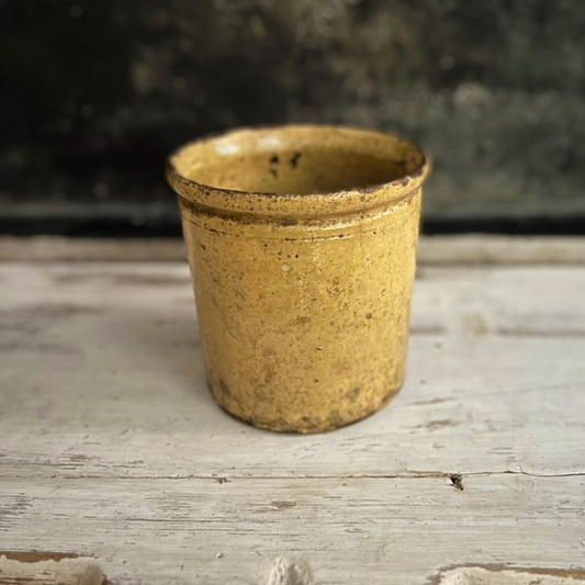 Antique French Yellow Confiture Pot