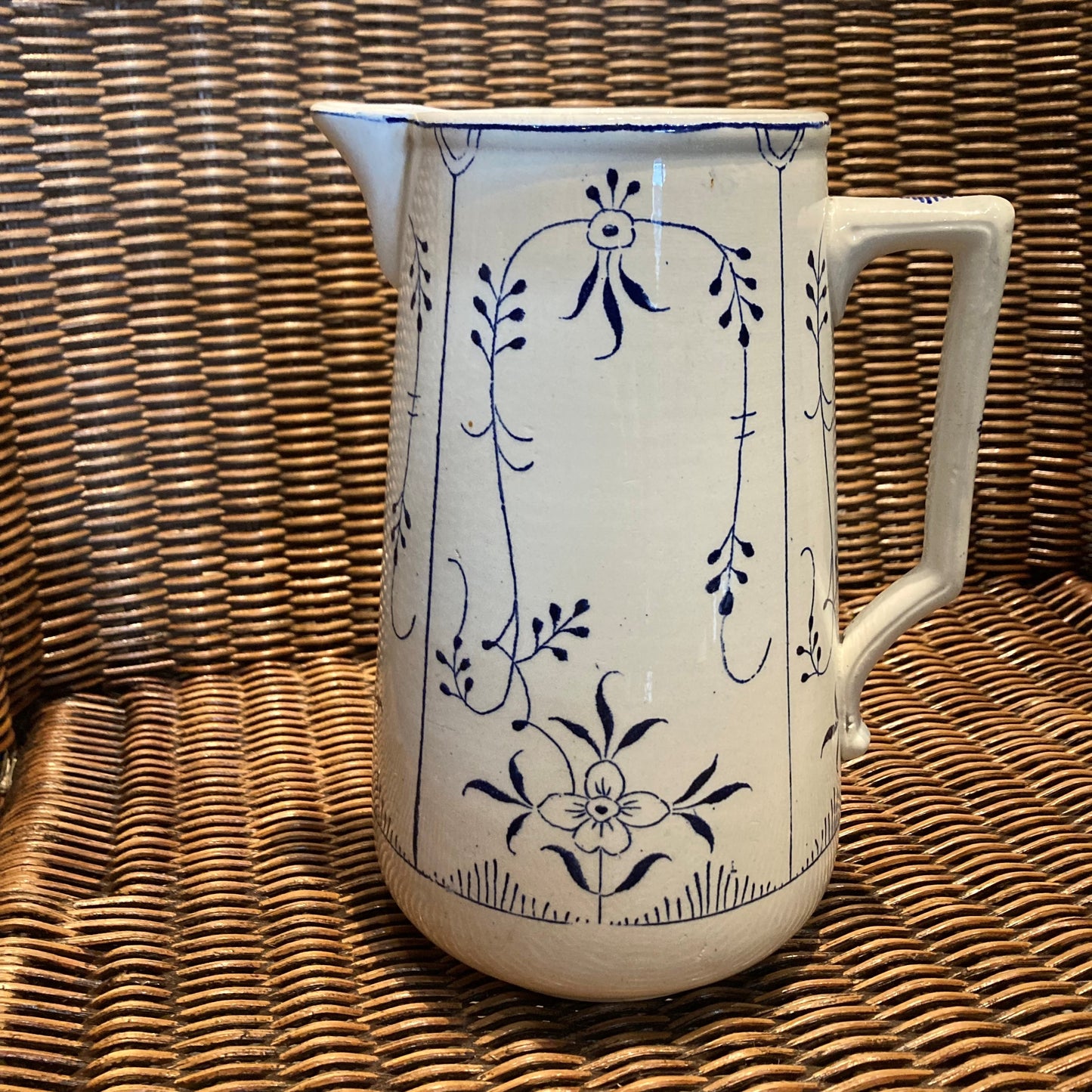 Blue and White Belgian Pitcher