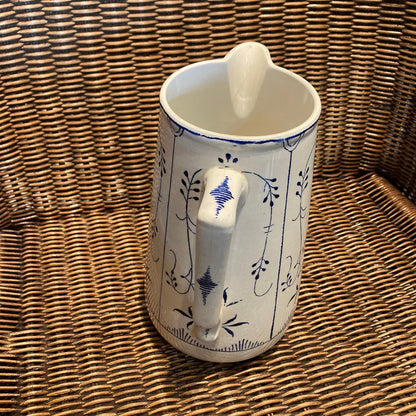 Blue and White Belgian Pitcher