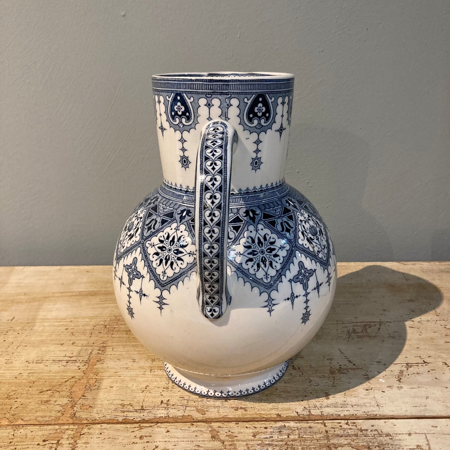 Sarreguemines Calcutta Blue & White Pitcher