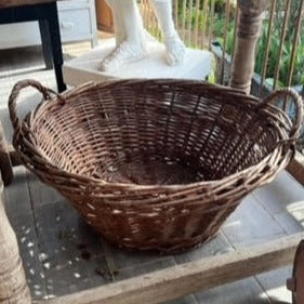 Large Brown Basket with Small Handles
