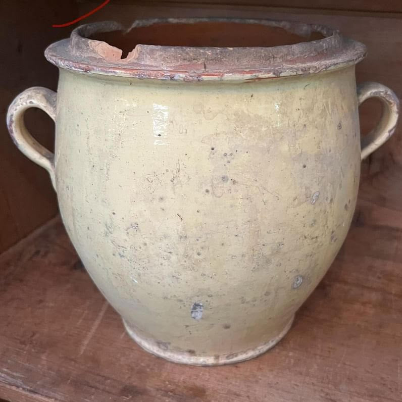 19th Century Provencal Pottery - Yellow Pot (chipped)