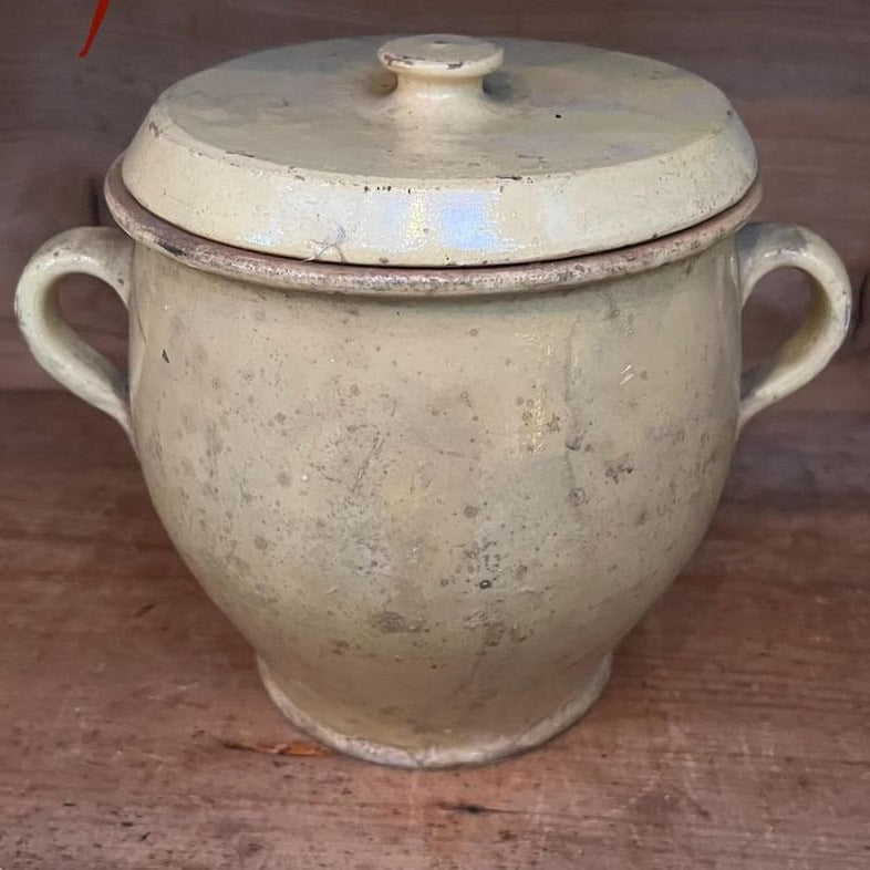 19th Century Provencal Pottery - Yellow Pot with Lid