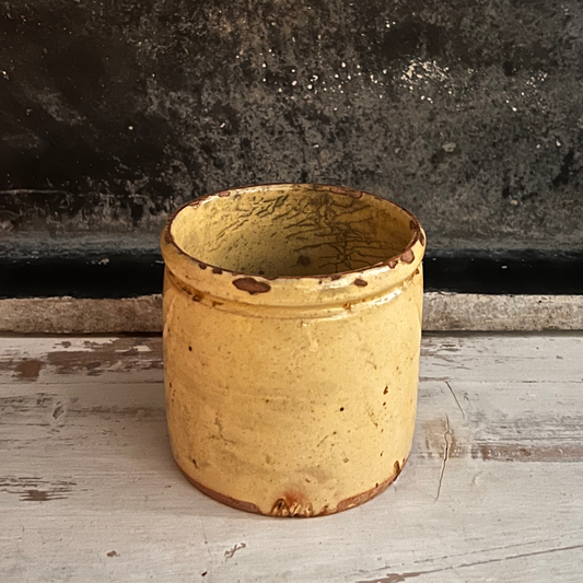 Antique French Yellow Confiture Pot