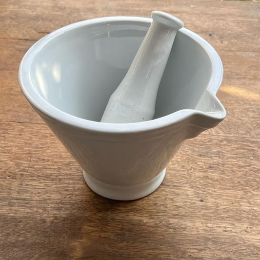 White Porcelain Mortar with Pestle