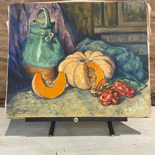 Unframed Oil on Canvas - Provincial Still Life, Signed Dubois