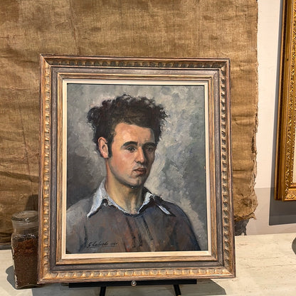 Framed Oil on Canvas - Portrait of a Boy by Laborde