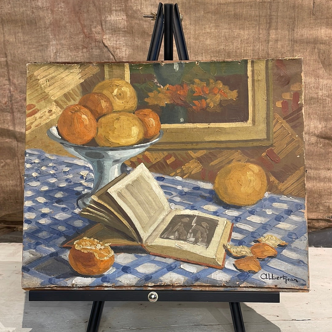 Unframed Still Life with Book & Oranges by Albertgears