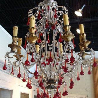 Italian Rouge Crystal Chandelier