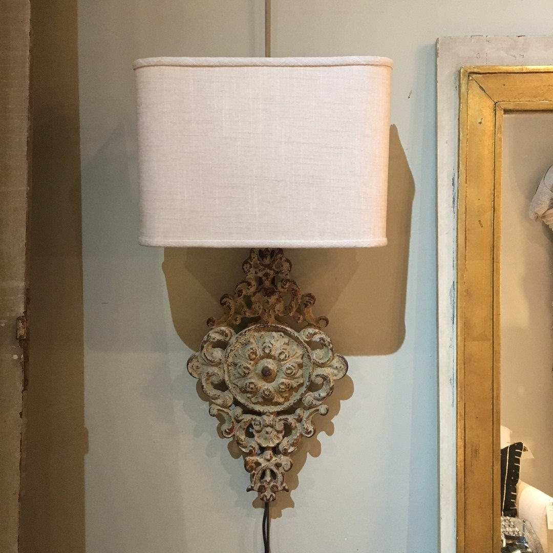 Pair of White Washed Iron Sconces