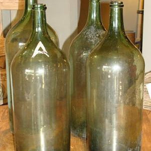 Vintage Tall Green Bottles