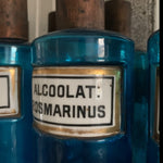 Colbalt Blue Pharmacy Jars with Porcelain Label