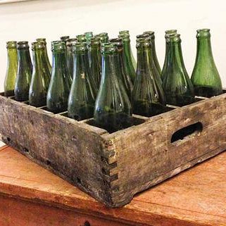 European Crate with Glass Bottles