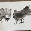 Framed Pen, Ink & Watercolor Birds