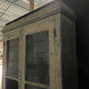 Blue Crusty Vitrine with Wood and Glass Doors