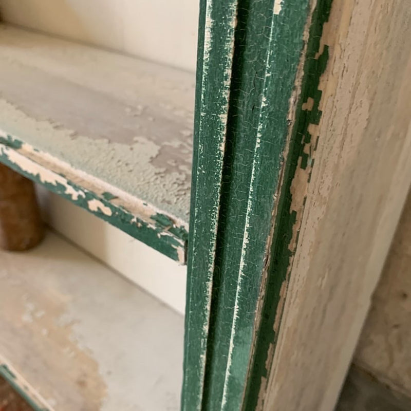 Pair of Crusty Green Display Bookcases