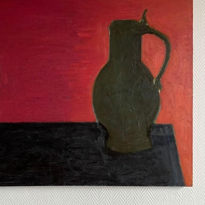 Large Unframed Oil on Canvas - Black Pitcher