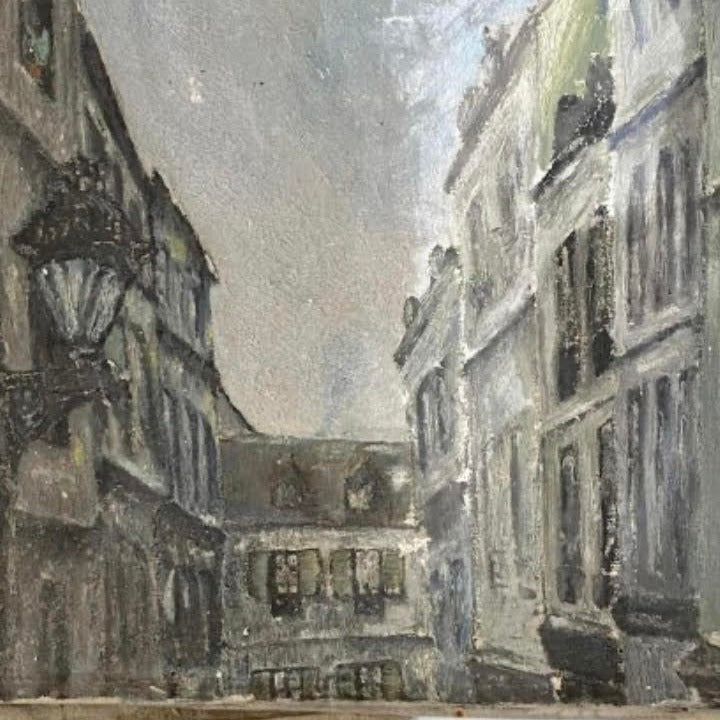 Oil on Canvas - View of Street in France