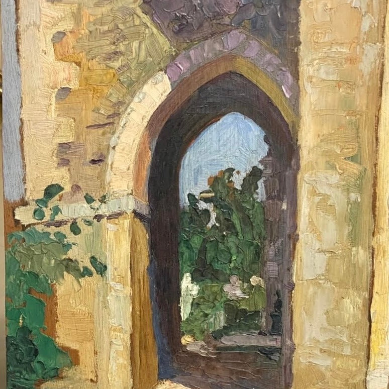 Unframed Oil on Canvas Archway