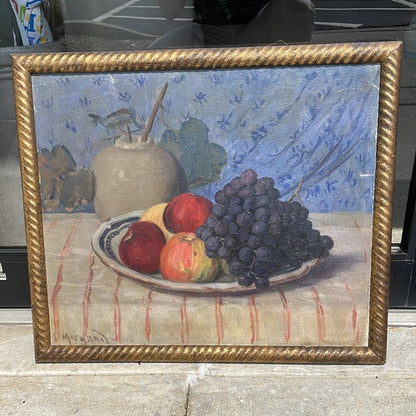 Framed Oil on Board, Fruit